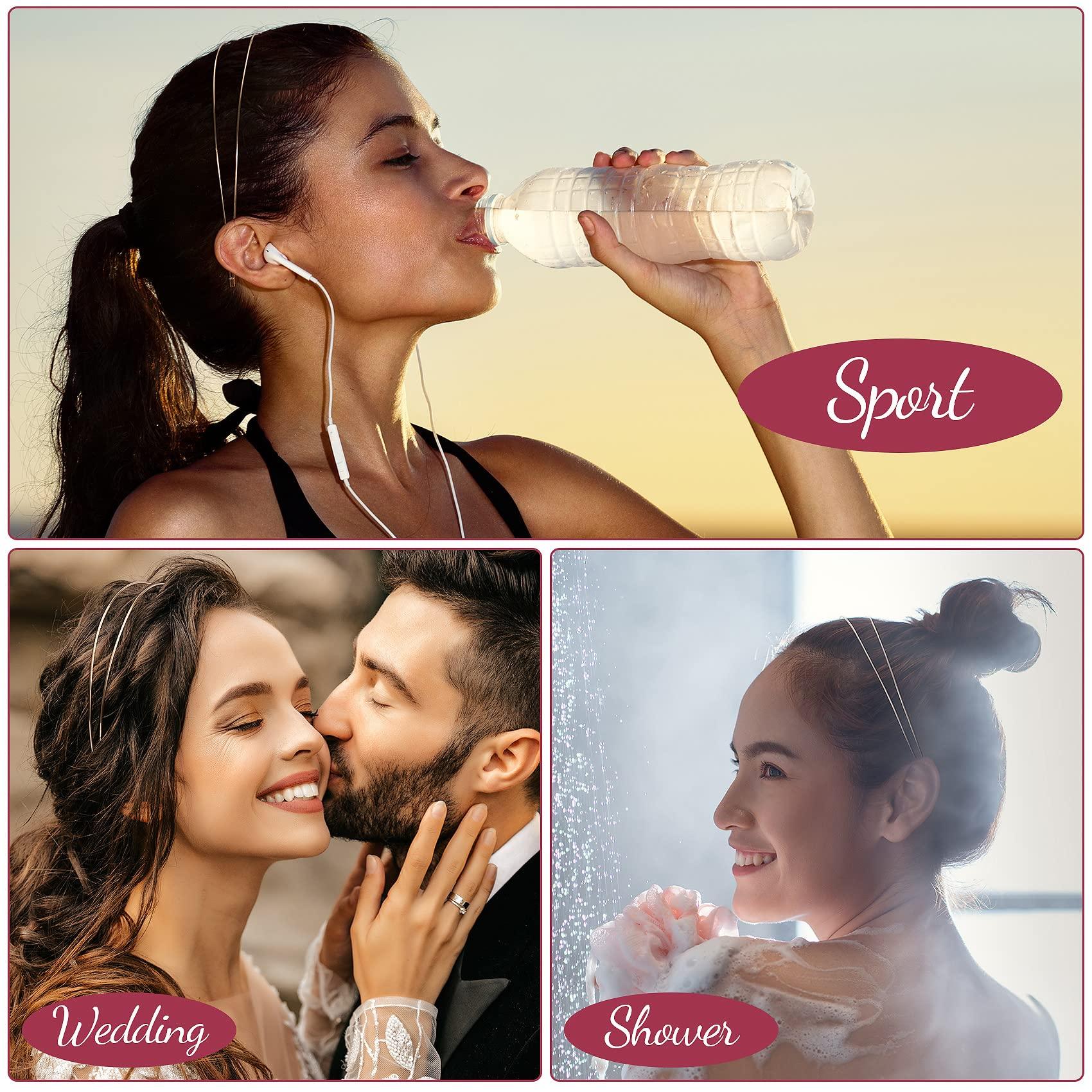 OIIKI OIIKI 6PCS Metal Double Headbands, Gold Double Row Hairbands, Alloy Hair Hoop Hair Accessories for Women Girls Bridal Bridesmaid Headpieces for Wedding, Christmas, Parties, Daily Use