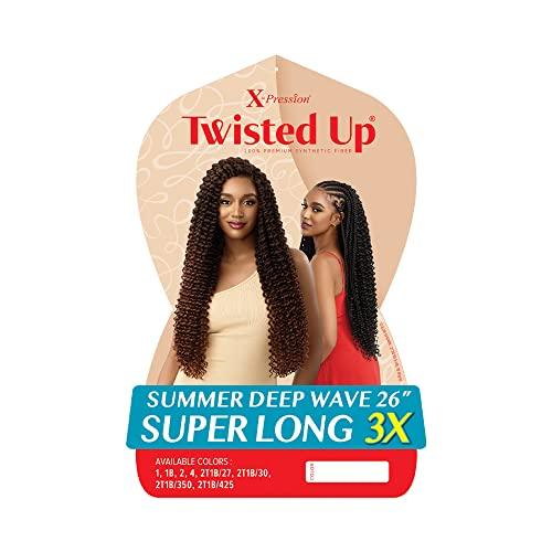 Outre Braids Outre Crochet Braid X-Pression Twisted Up 3X SUMMER DEEP WAVE 26 SUPER LONG (3-Pack, 4)