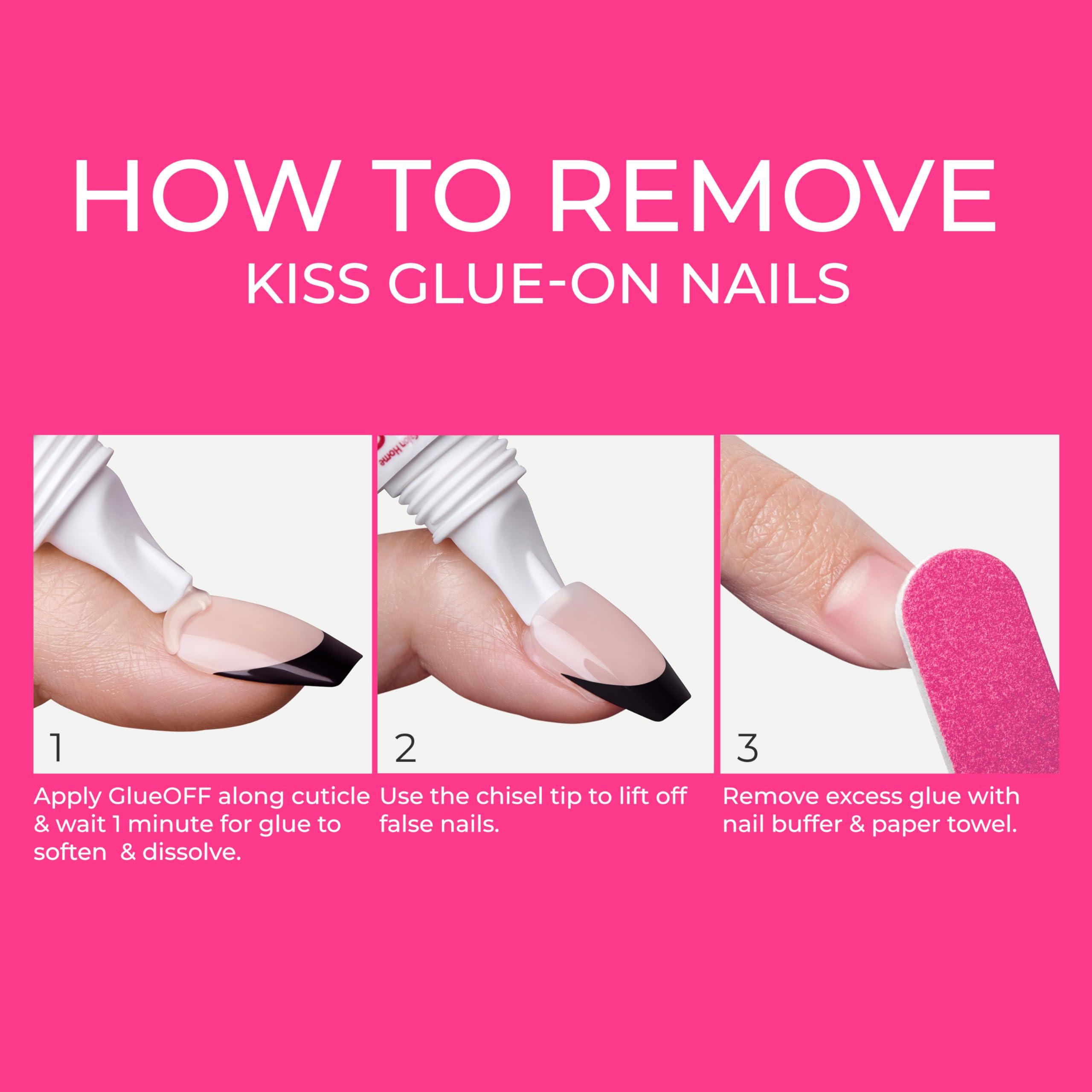 KISS KISS Pink Gel Nail Glue for Artificial & Natural Nails, 2.0g/0.07 oz. Tubes - 50 Pieces