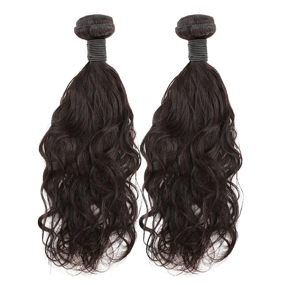 sent hair Sent Hair Human Hair 3 Bundles 8A Natural Wave Weave Double Weft Brazilian Virgin Hair 100% Unprocessed Bundle Hair Extensions 16\"18\"20\"Natural Color Bundles