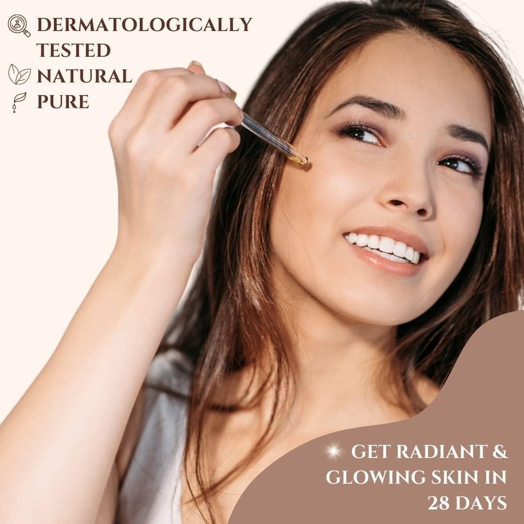 SENTA SENTA ESSENTIA EXTRACTS 24K Gold Face Serum with Vitamin C, Pumpkin Seed Oil, Almond Oil, Rosehip Oil, Orange Extracts, 24K Gold | Hydrates, Primes and Gives Luminous Glowing Skin 15ML Bottle