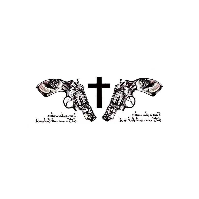 TTHUONG THATHU Black Cross Waterproof Temporary Tattoo Stickers For Women Men Body Art Tatto Lady Sexy Decals