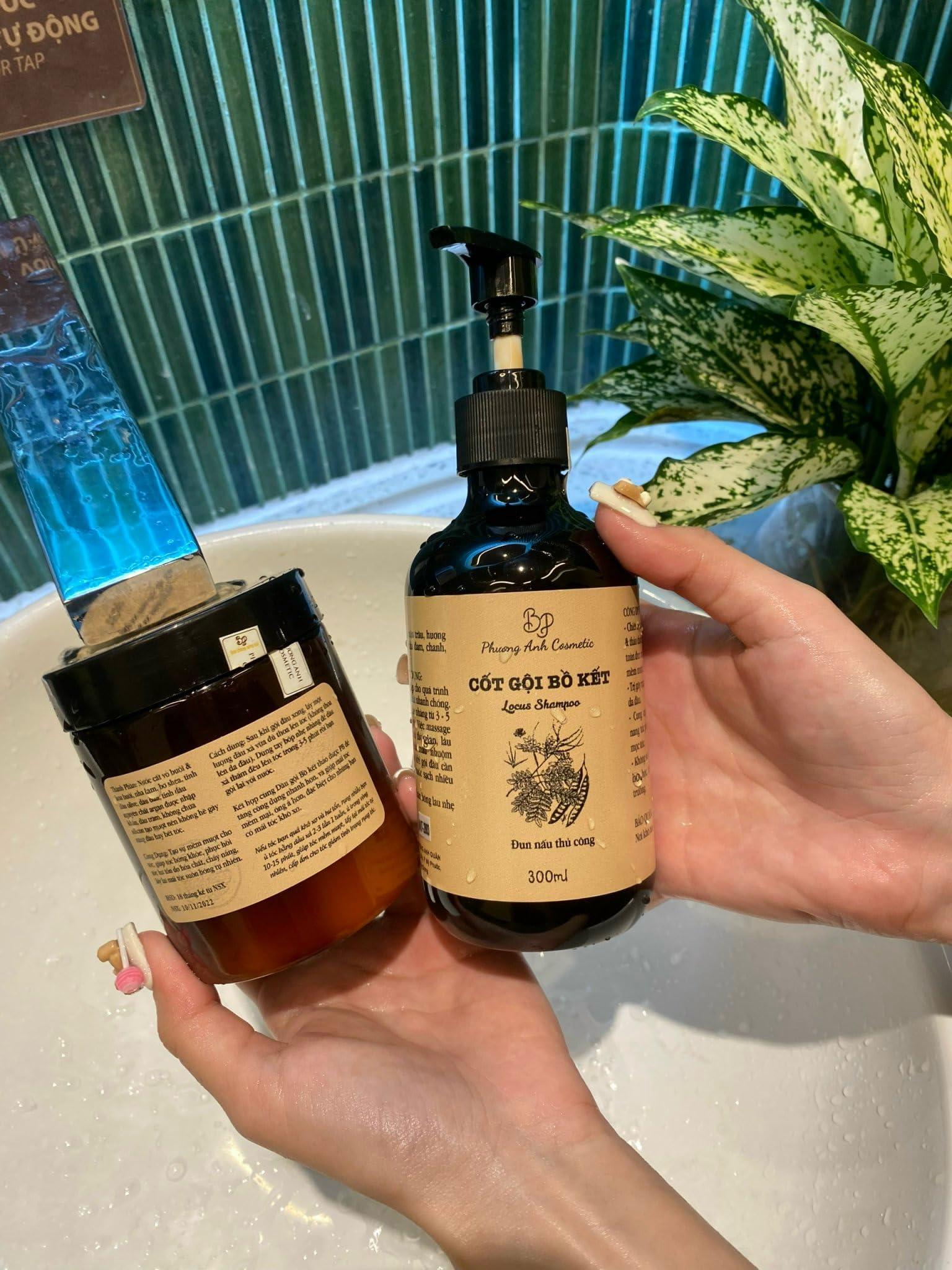 Phuong Anh Cosmetic Phuong Anh Cosmetic - Combo Locust Shampoo and Conditioner (free hair growth serum and eyelash serum) - Combo Ct Gi B Kt X Bi Da (Tng Tinh Du Bi Kch Mc Tc, Serum Dng Mi)