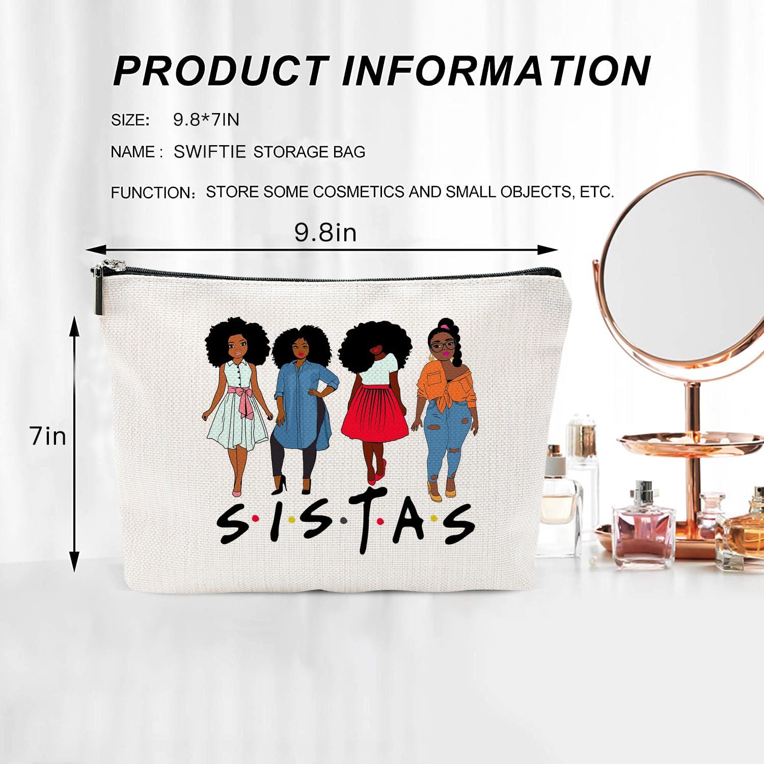 Baobeily Christian Gifts for Women, African American Makeup Bag for Purse, Afro Black Cosmetic Bags for Women, Inspirational and Funny Gifts, Small Travel Pouches Cosmetic Cases