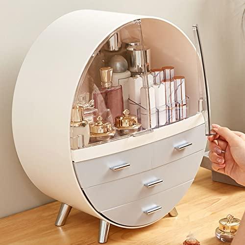 BGHEWRT Cosmetic Display Case Cosmetic Storage Box Skin Care Storage Box Cosmetics Display Stand Round Storage Box