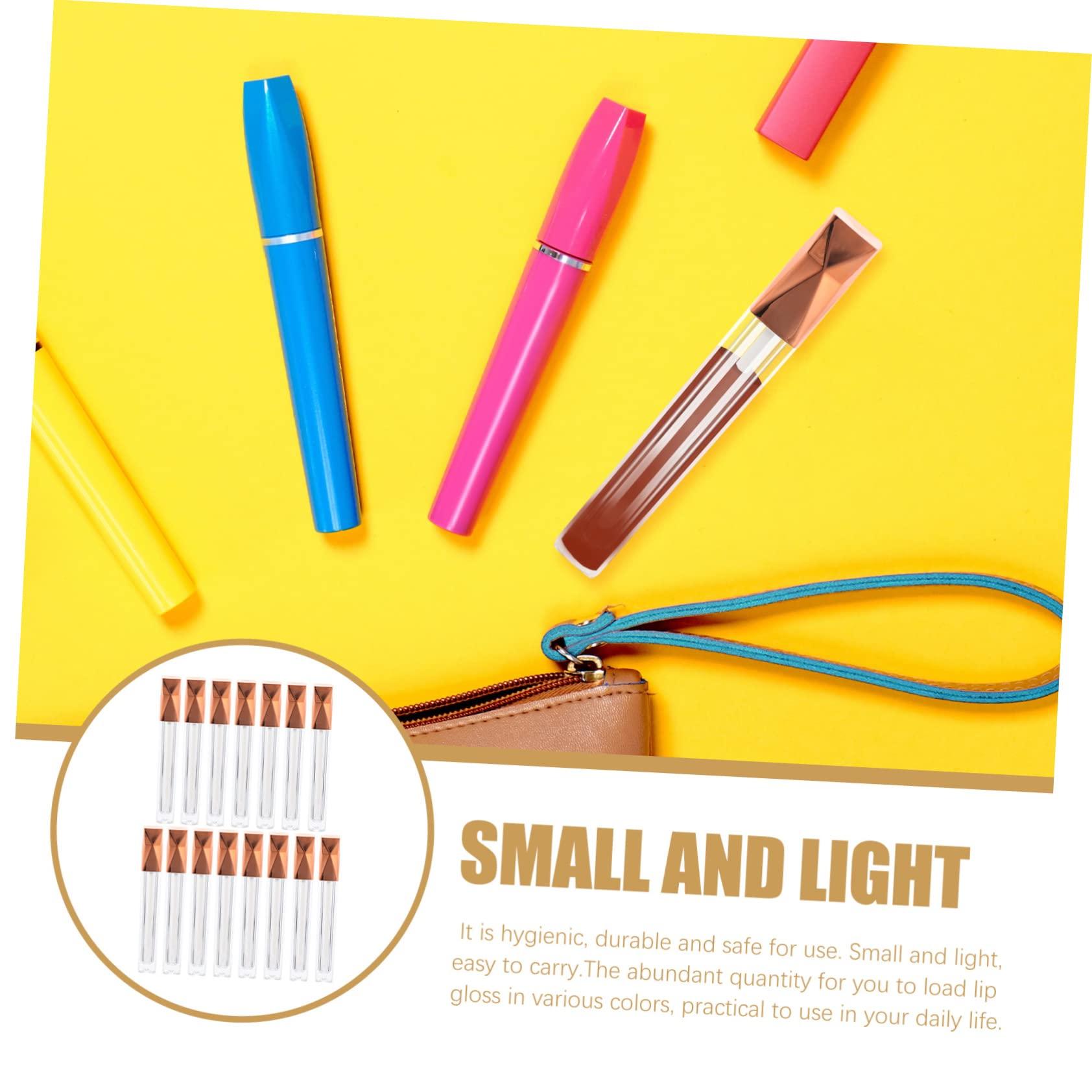 Beaupretty Beaupretty Diy Lip Gloss Tubes 15pcs 5ml Empty Lip Gloss Containers Triangular Rose Gold Lids for Cosmetics