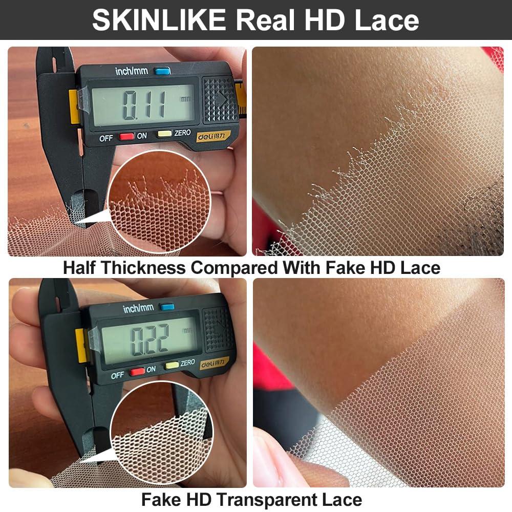 EVA HAIR SKINLIKE Real Lace Frontal Pre Plucked Natural Hairline Invisible Lace Closure Ultra Thin Swiss HD Lace Bleach Knots Closure Human Hair with Baby Hair (5x5 Body Wave, 18 inch)