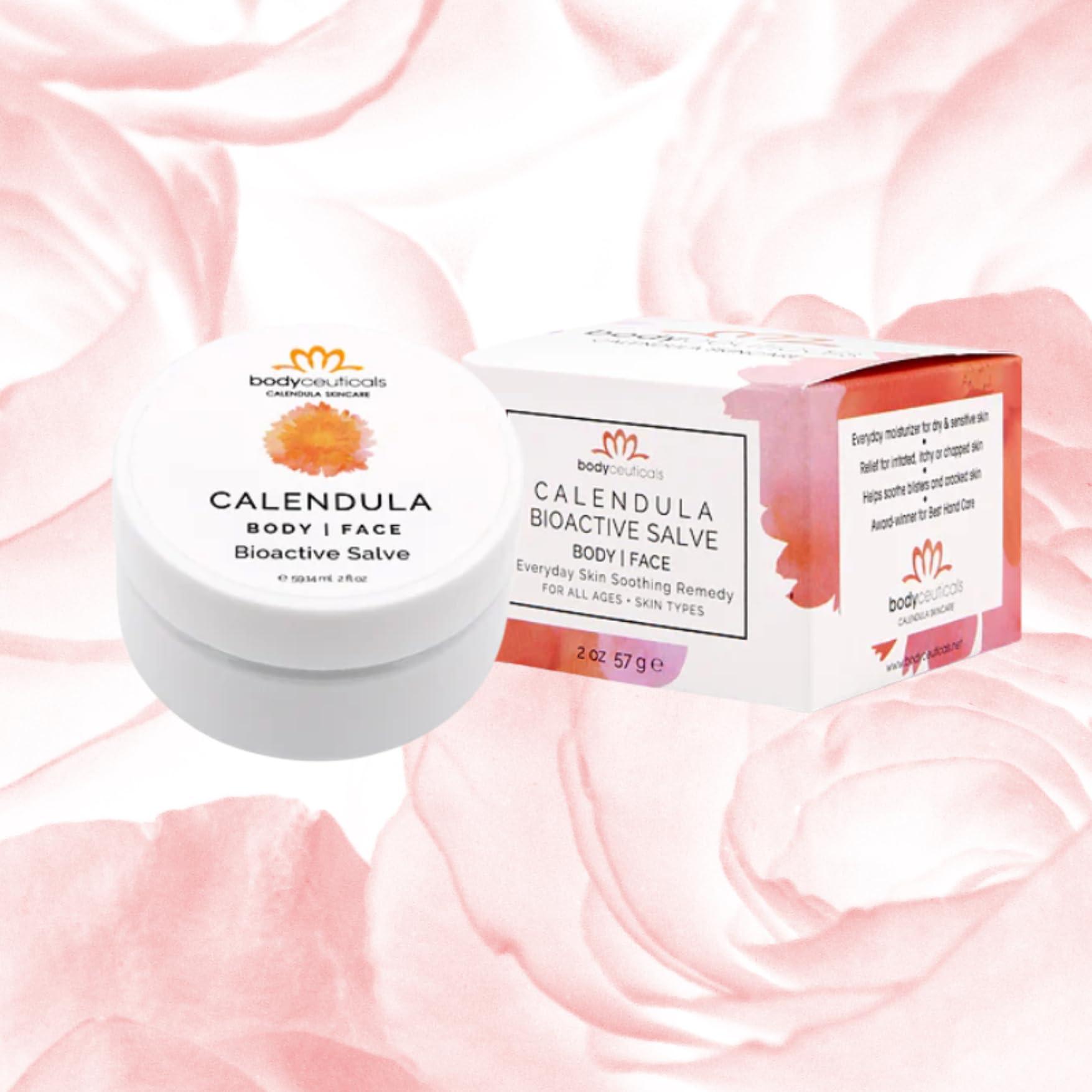 Bodyceuticals Bodyceuticals Bioactive Calendula Salve Jar with Beeswax Antioxidant-Rich Multi-Purpose Balm for Skin | Nourishing | Gluten free | Soy free | non-GMO | recyclable tube | Travel-Friendly | 2 oz