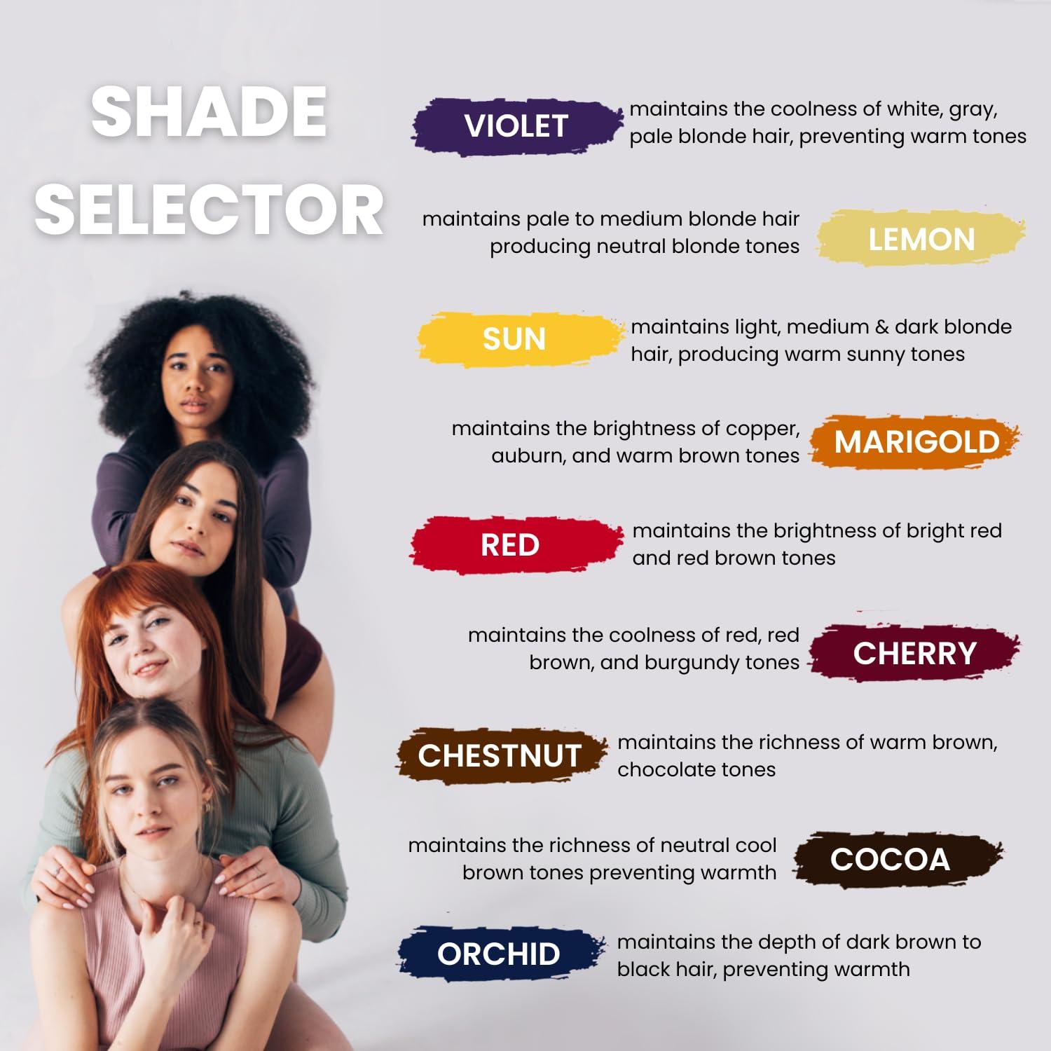 Pure Blends Hydrating Color Depositing Shampoo - Brightens & Tones Faded Semi Permanent Hair Dye, Prevents Fade, Extends Color Service (Orchid, 8.5 Fl Oz)