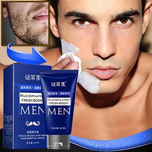 FeiFei66 FeiFei66 1PC Razorless Shaving Cream for Men, 60g Beards Depilatory Cream, Beard Remover Cream, Hair Removal Cream - Quick and Painless (Blue)