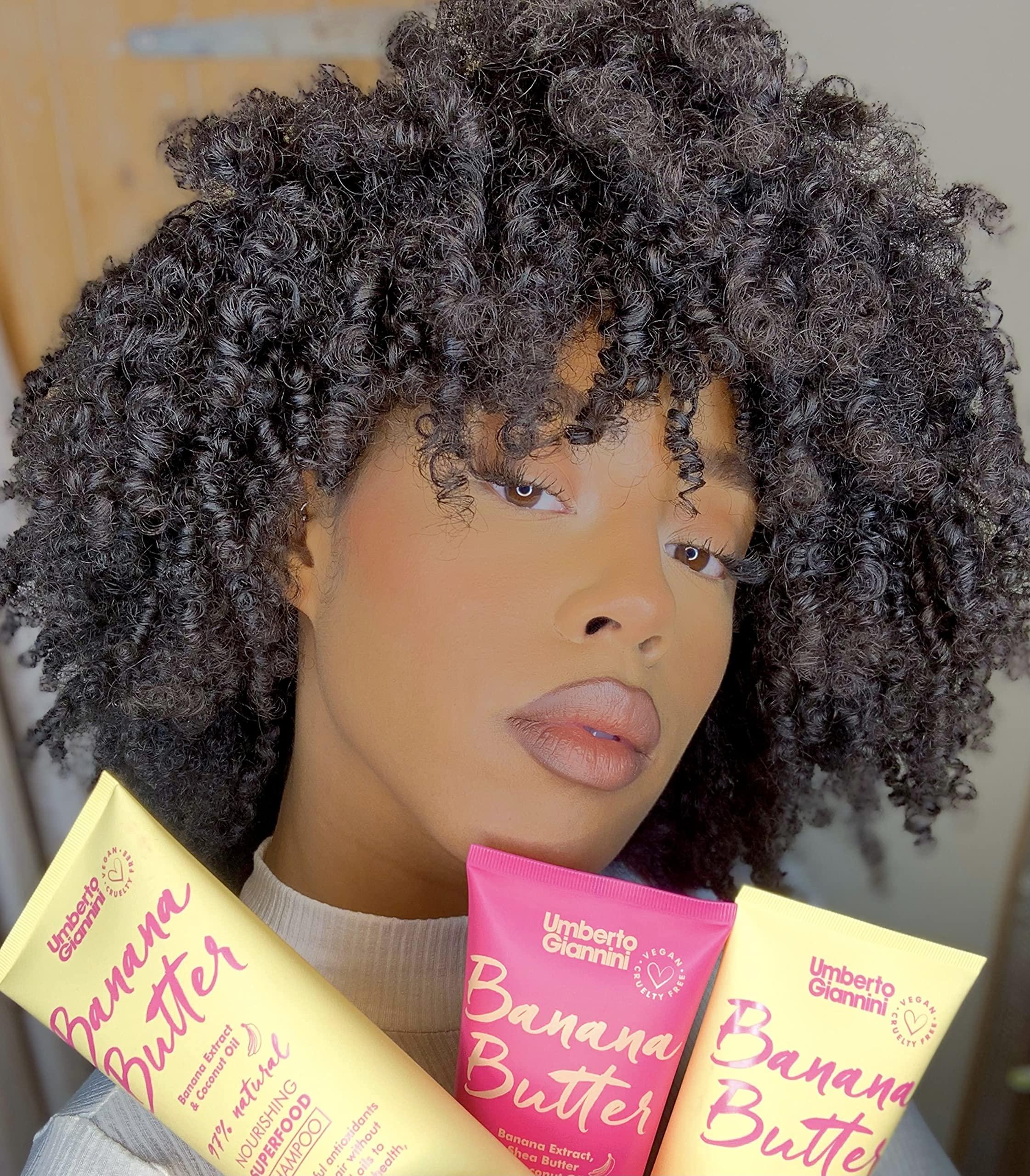 Umberto Giannini Umberto Giannini Banana Butter Nourishing Superfood Shampoo & Conditioner Set, Vegan & Cruelty Free Moisturising Formula for Dry, Textured or Frizzy Hair