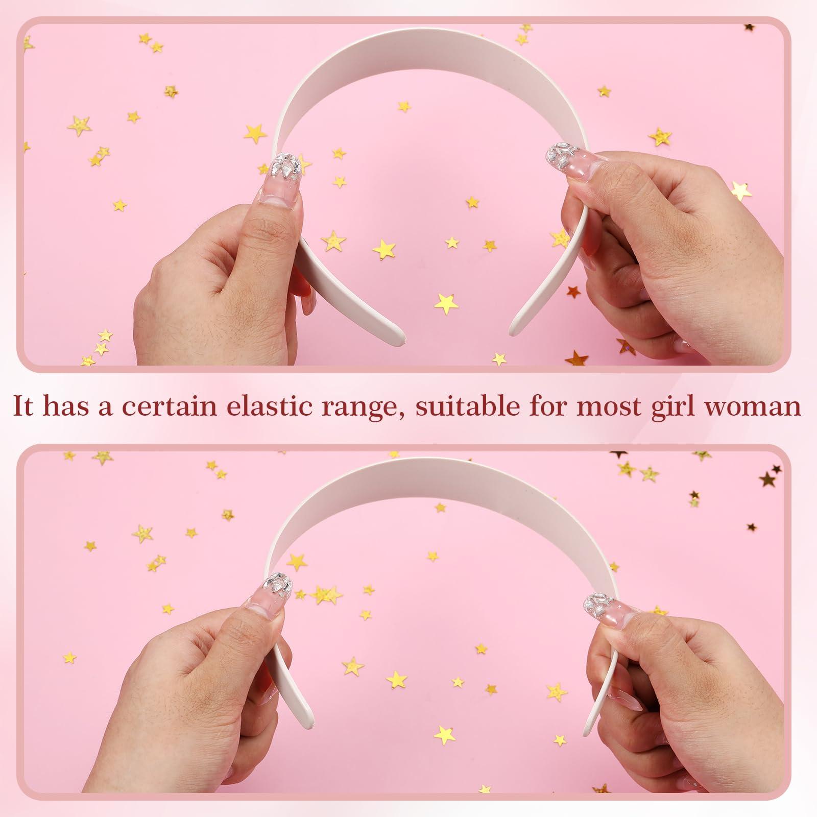 Hotop Hotop 100 Pcs Plastic Headbands Bulk 1 Inch Wide Craft No Teeth Plain Headbands DIY Hair Band Accessories for Girls Women (White,1 Inch Wide)