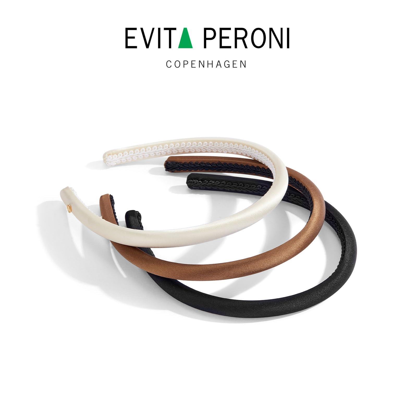 EVITA PERONI EVITA PERONI Silk Headband Thin Headbands for women Satin Headbands Non Slip and Comfortable Headbands for Women-Brown