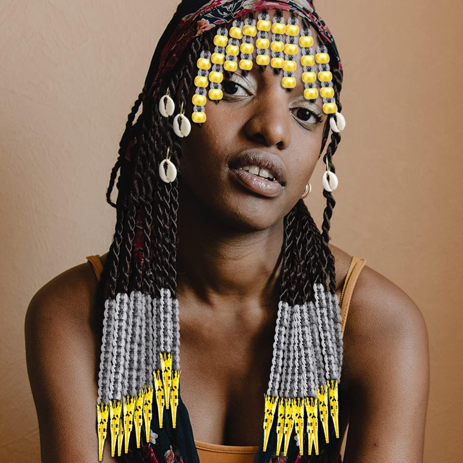 RechicGu Loc Hair Jewelry - 454 Pcs Clear Beads for Braids, Dreadlocks, Beards, and Goddess African Decorations (Gold)