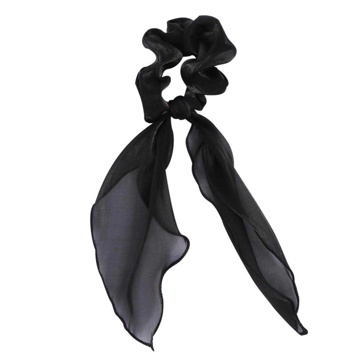 NOLITOY NOLITOY Chiffon Ponytail Scarf 6 Pcs Pigtails Hair Bands Satin Hair Tie Satin Scarf Hair Rings Ponytail Hair Bands Seamless Hair Bands Silk Stretchy Ponytail Ties Long Hair Ring Miss Elasticity Holder