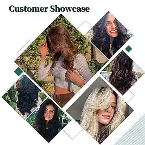 Fshine Fshine Platinum Blonde Weft Hair Extensions Sew in Human Hair 20 Inch 100 Gram Blonde Sew in Hair Extension Double Weft Straight Real Human Hair Bundle for Women