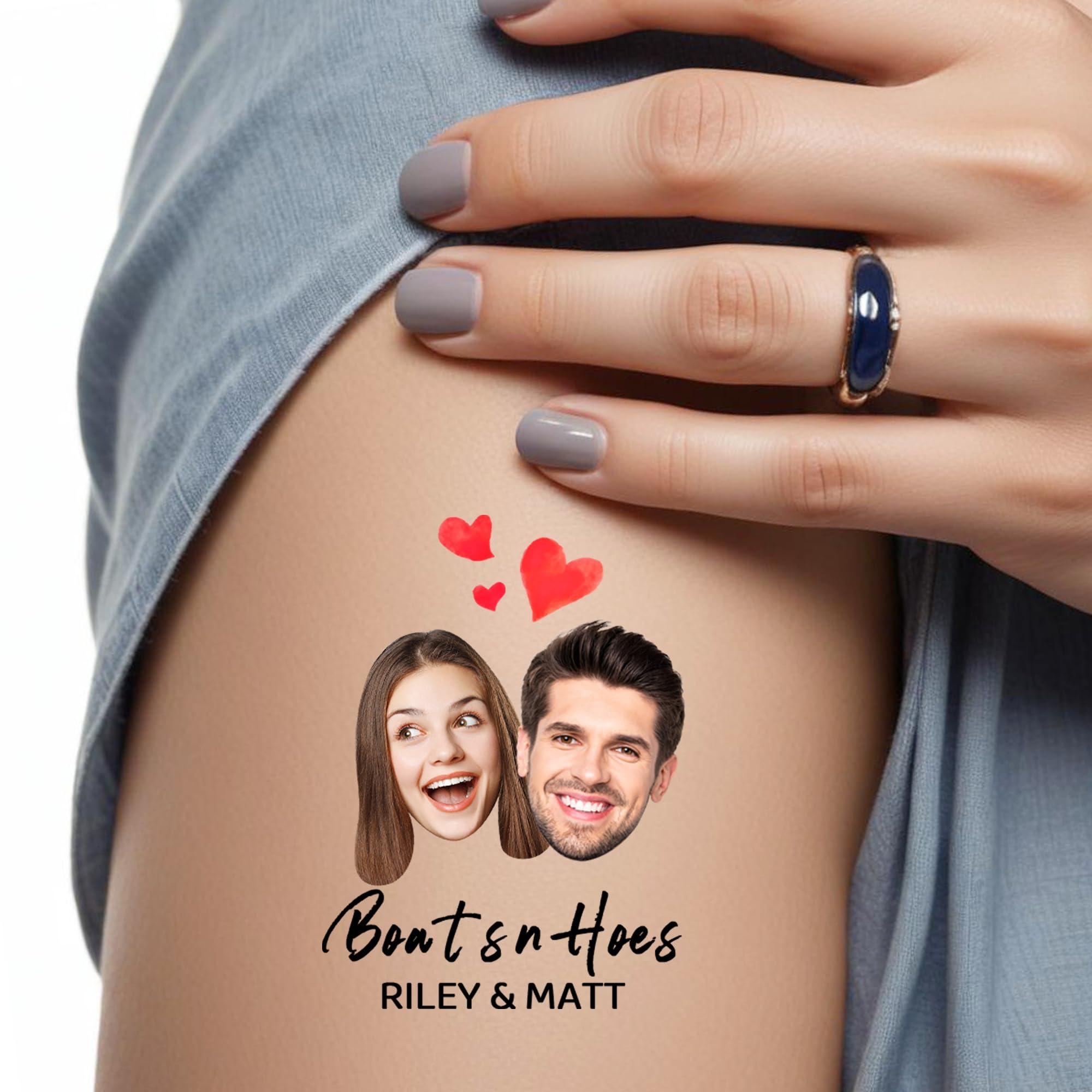 Artsadd Personalized Tattoos for Bachelor Party,Bachelorette Party Tattoos Face Text on Stickers Party Supplies Gifts for Bride Groom