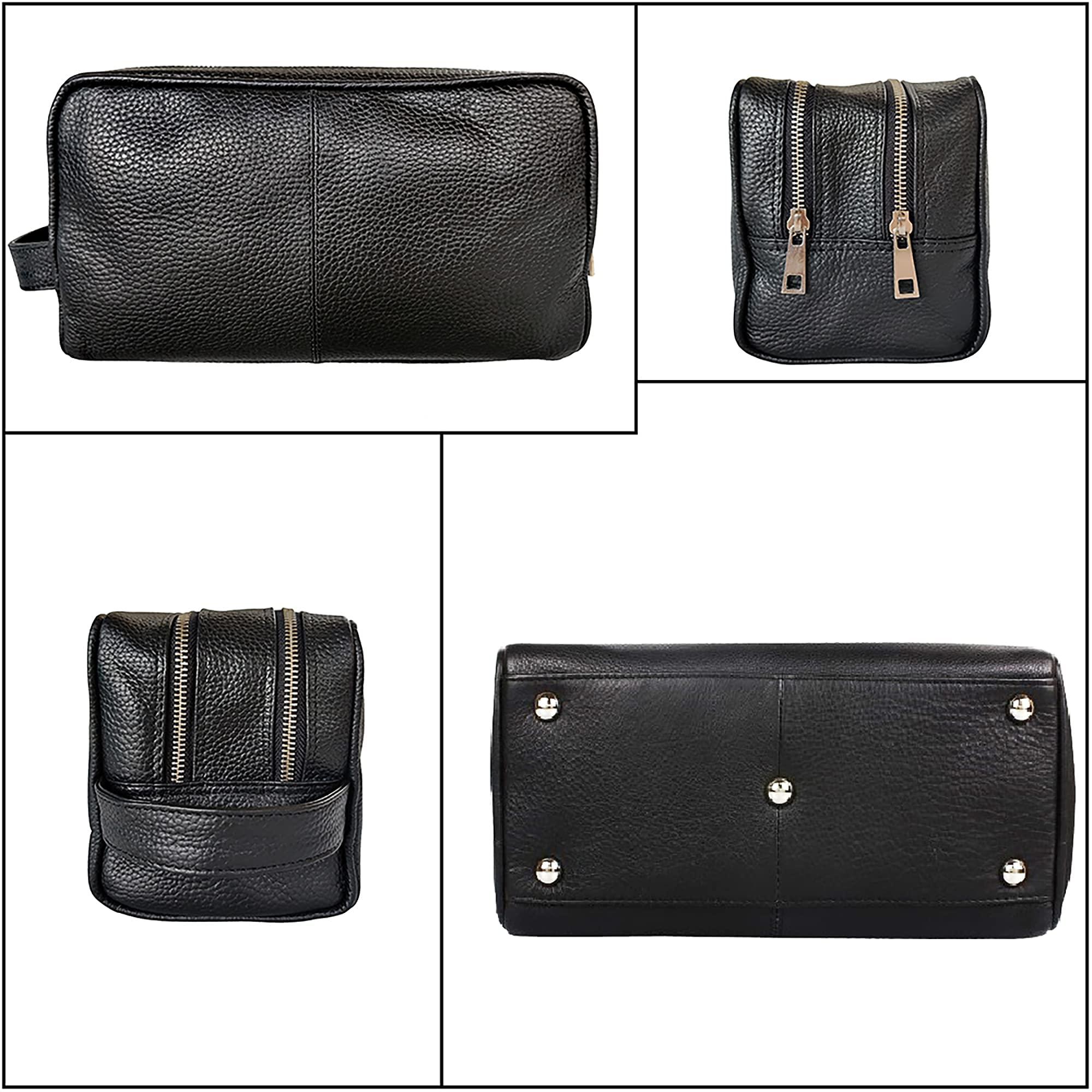 RUSTIC TOWN RUSTIC TOWN Handcrafted Genuine Leather Toiletry Bag Combo - The Best Masculine Travel Gift For Men Women