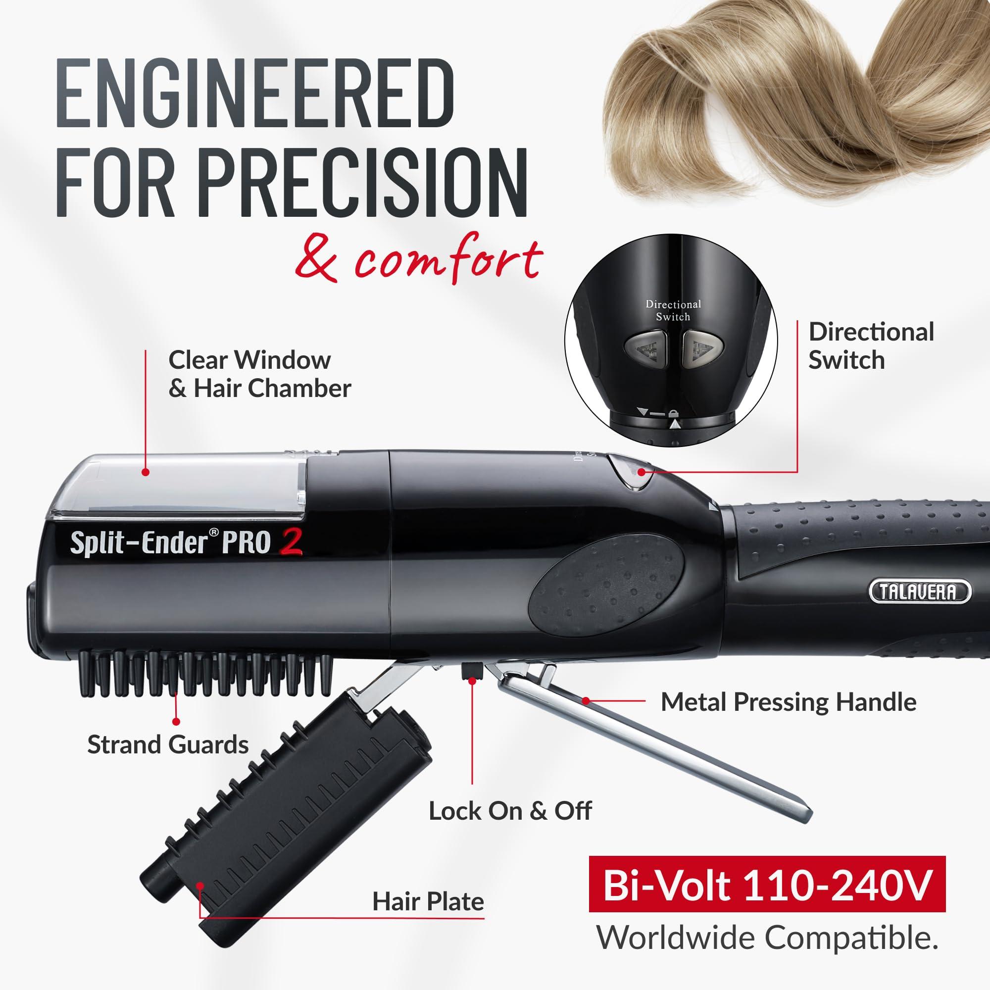 Split-Ender Split-Ender Pro 2 - The Original Cordless Split End Hair Trimmer Automatic Rechargeable Home Tool Hair Clipper 2-in-1 for Dry Damaged Splitting Broken Brittle Straight Curly Frizzy Beauty - Black
