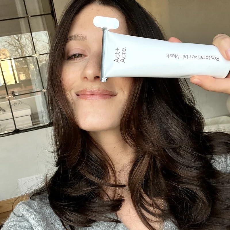 ACT+ ACRE Act+Acre Restorative Conditioning Hair Mask - Cold Processed Hair Treatment for Hydrating Dry and Damaged Hair - Moisturizing Silicone Free Hair Masks (4 Fluid Ounces)