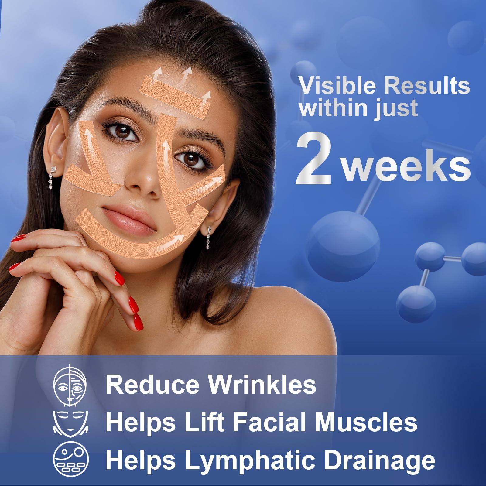 TEAWOO Anti-Wrinkle Tape | Facial Myofascial Lift Tape for Skin Firming, Toning & Tightening | Lift Tape for Face, Neck & Forehead | Smooths Wrinkles, Lifts Skin Anti-Aging Face Patches 2 rolls