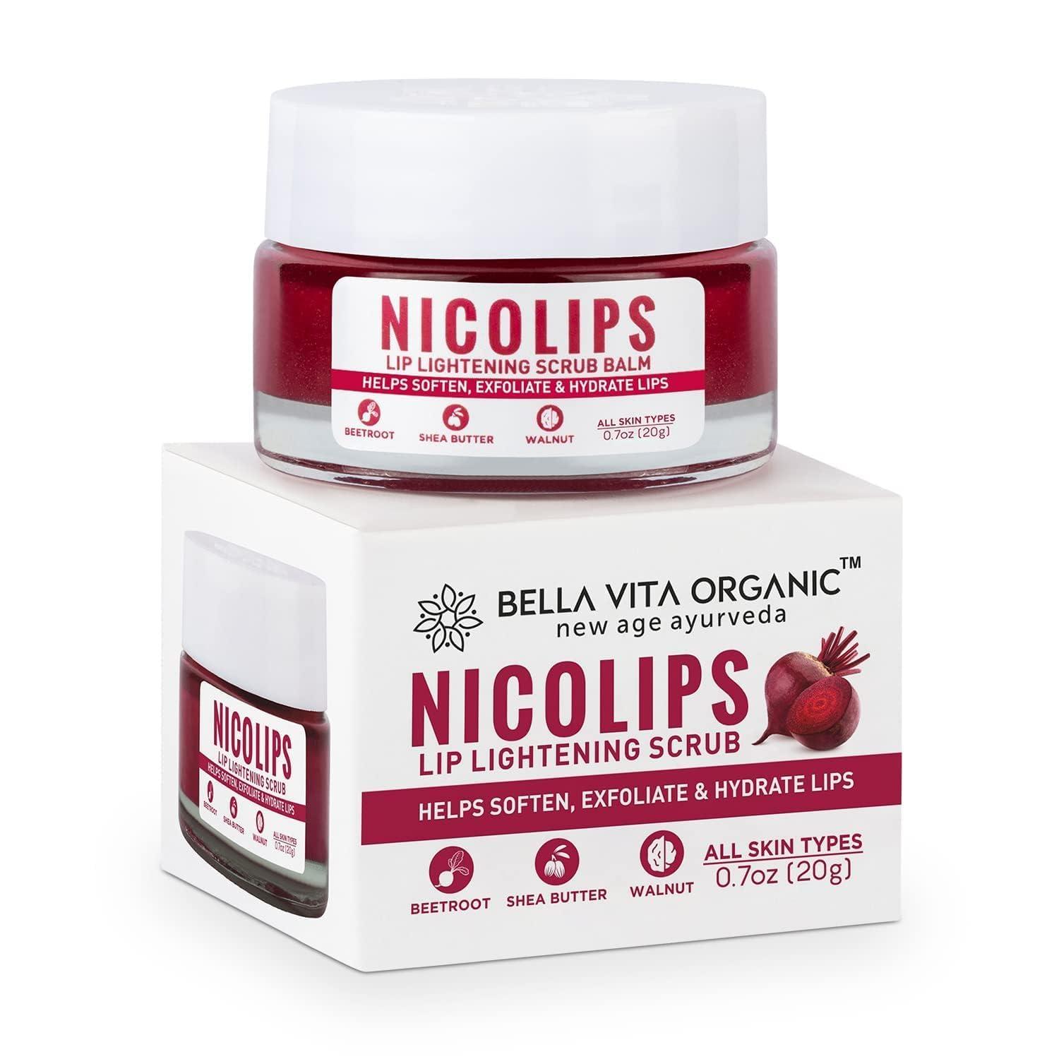MAGICHOOD MAGICHOOD Bella Vita Organic NicoLips Lip Balm Scrub For Lightening & Brightening Dark Lips For Men & Women, 20g Each | Set Of 2
