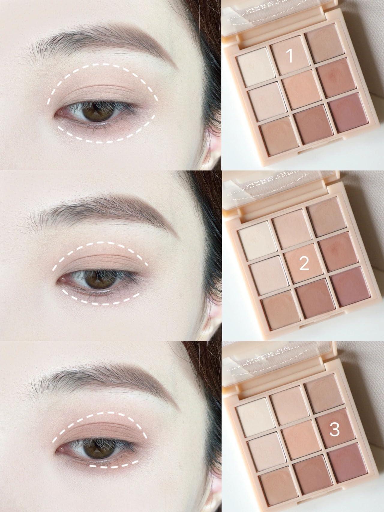 Okerker Okerker 9 Colors Pink Eyeshadow Palette, Matte Nude Neutral Beige Brown Blendable Shades, Daily Eye Shadow Makeup