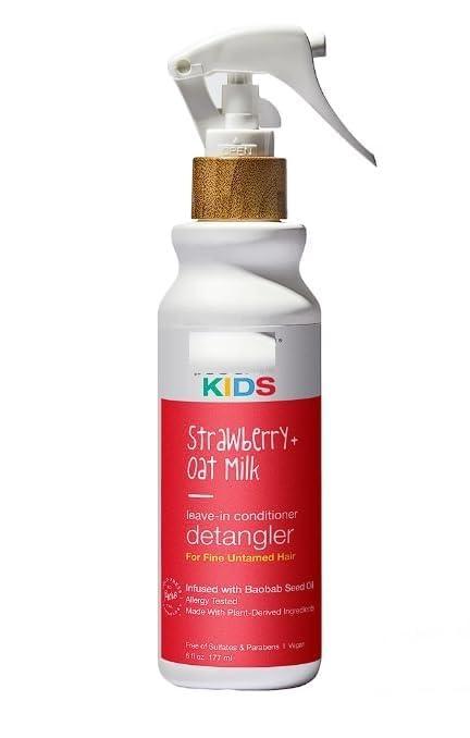 Raw Sugar Generic Kids Leave-in Conditioner Detangler, Strawberry and Oat Milk, Detangle Hair for Your Little One Without the Tears 6 fl oz/177ml (Pack of 2), White