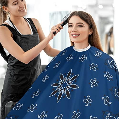 Nudquio Blue Paisley Bandana Men Barber Capes Professional Women Hairdressing Haircut Apron Hair Cutting Salon Print