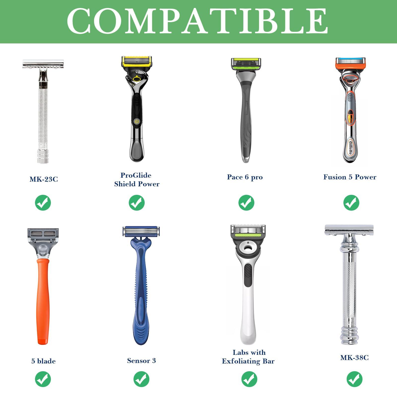 Linkidea Linkidea Razor Case for Travel, Shaver Case Carrying Cover Bag, Travel Razor Men Compatible with Fusion 5 Power, ProGlide Power, MK-23C (Brown)