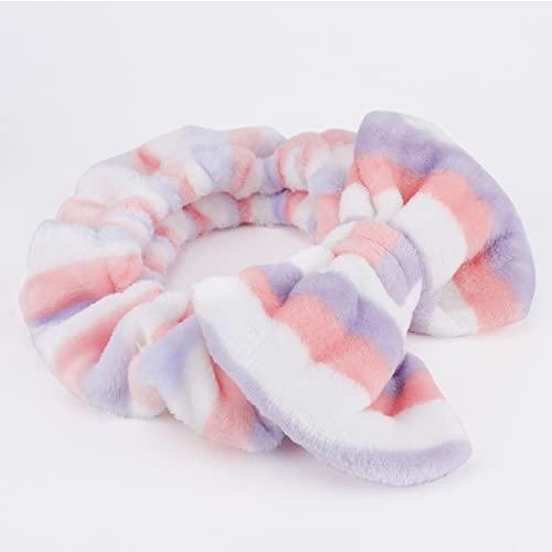 LADES LADES Spa Headband - Fluffy Face Wash Headband and Towel Wristbands for Washing Face Soft Bow Skincare Headbands Wrist Bands for Women Girls Makeup,Face Washing