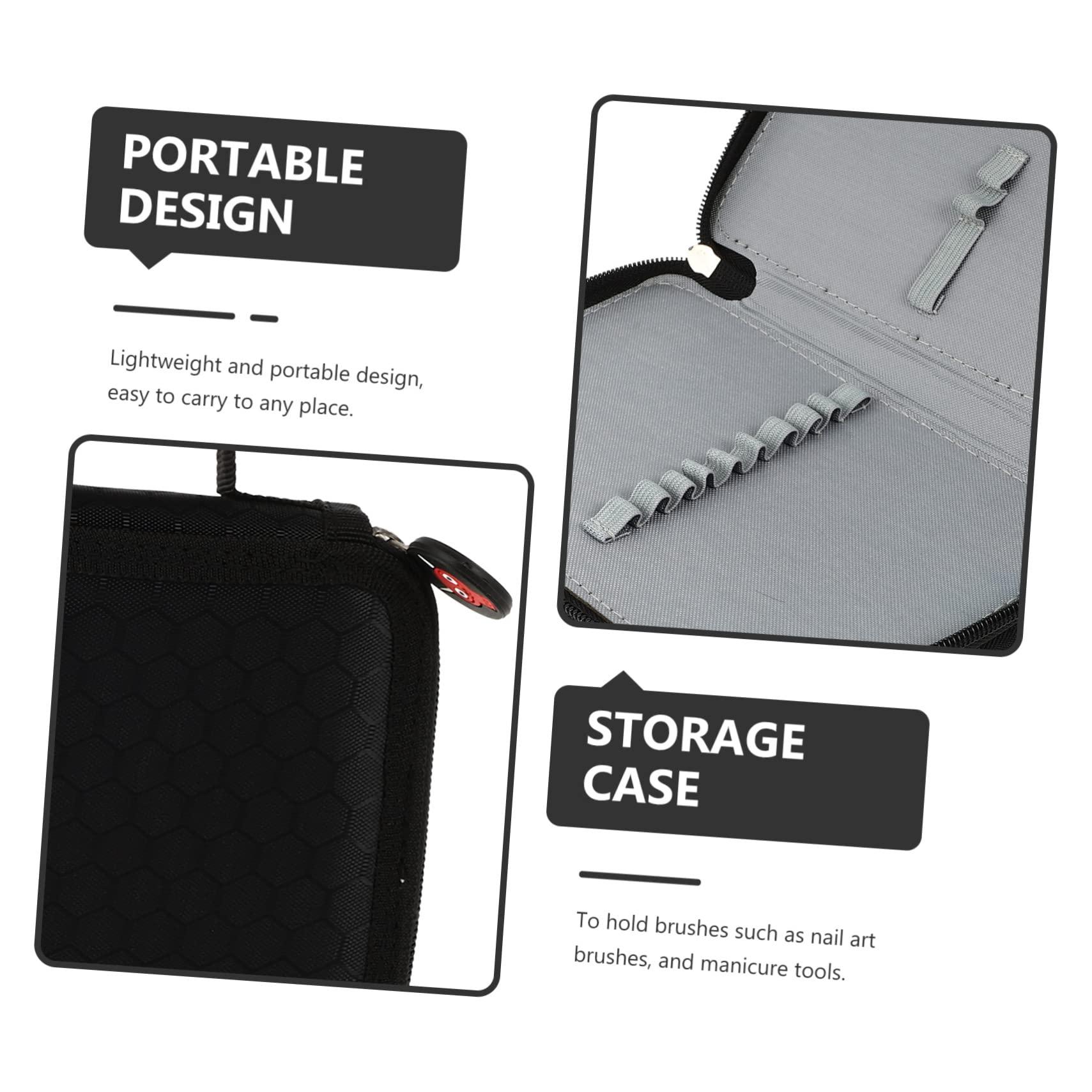 Mikinona Mikinona Nail Brush Organizer Manicure Tool Case Travel Bag Nail Art Brush Pouch Brush Holder for Manicure Storage Pouch for Nail Pen Holder