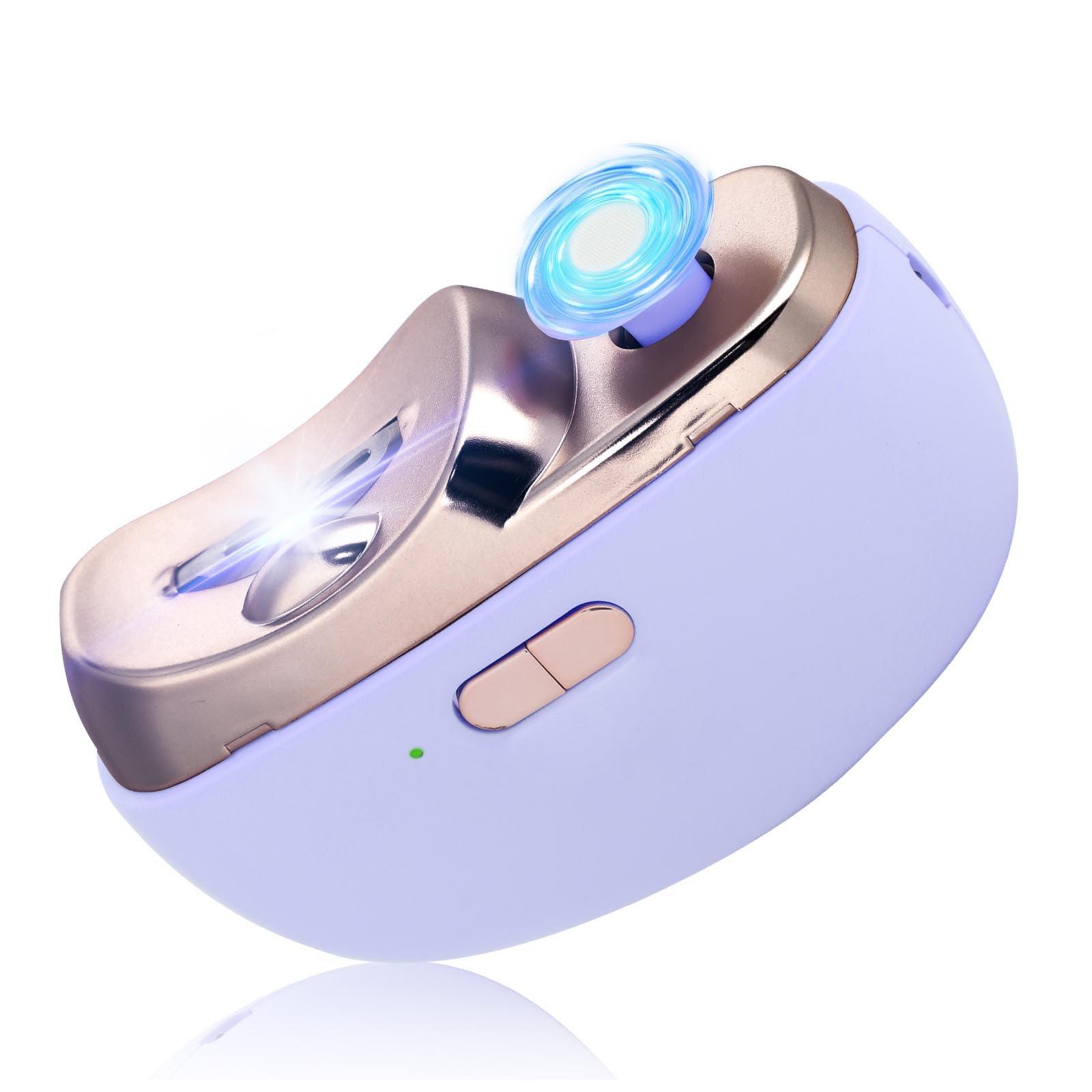 CLORISLAND 3 in 1 Automatic Electric Nail Clipper Polishing, Electric Toenail Trimmer Clippers for Seniors Adult, Safe Convenient Electric Nail Trimmer Cutter Nail File Clip Storage 2 Speeds, Purple