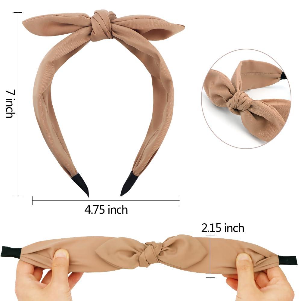 TOBATOBA TOBATOBA Bow Headbands for Women 6Pcs Knotted Headband with Bow Cute Stylish Top Knot Headband Black Bow Headband Women Wide Hairband Hair Accessories for Women Girls