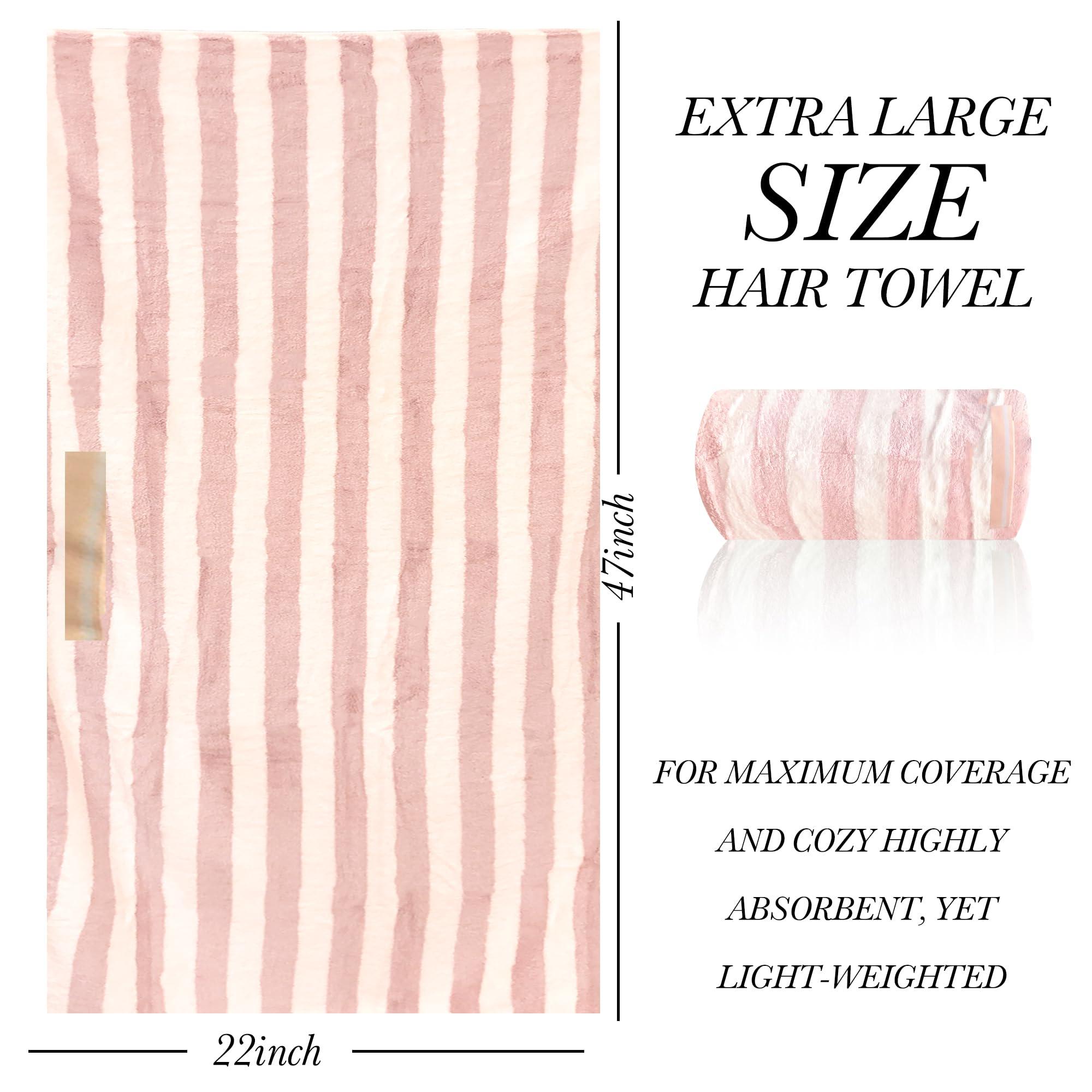 Chloven Chloven Large Microfiber Hair Towel Wrap for Women - 2 Pack Absorbent, Oversized Hair Wrap Towels for Quick Drying - Soft & Gentle Turban Towel for Women - Perfect for Curly, Straight, Thick Hair