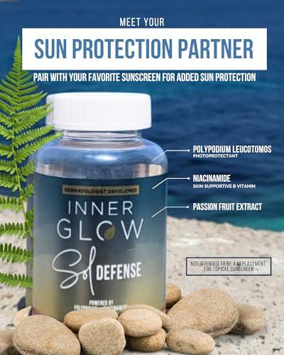 Inner Glow Inner Glow Sol Defense Gummies - Dermatologist and Plastic Surgeon developed to fight photoaging, Polypodium Leucotomos and Niacinamide