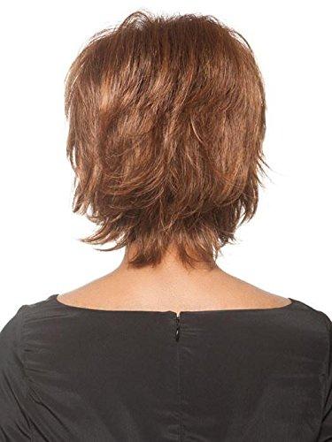 Noriko & Maxwigs Sky Avg Cap Wig Color Creamy Toffee Rooted - Short 5\" Razored Bob Feathered Layers Wispy Ends Synthetic Open Weft Bundle w/Comb, MaxWigs Hairloss Booklet