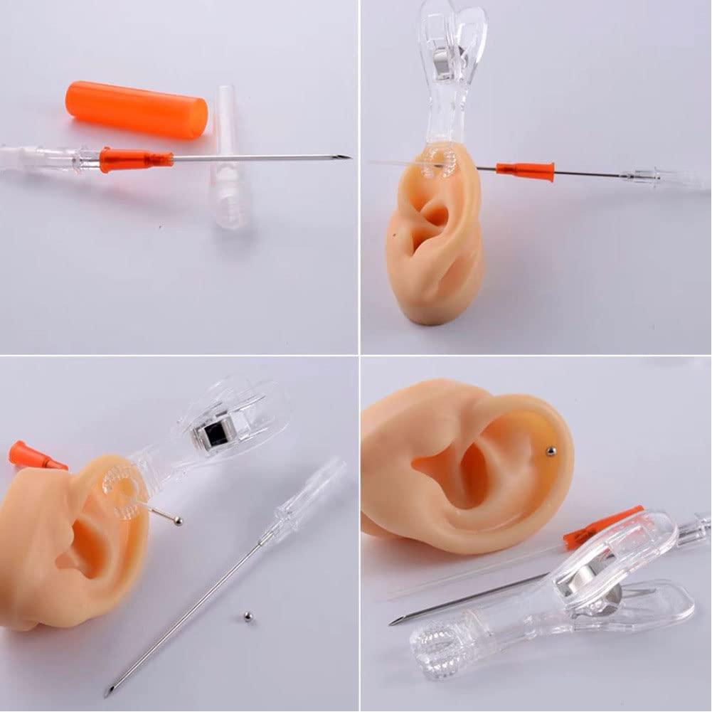 nLn Hope 100pcs Catheter Piercing Needles, Body Piercing Needle IV Catheter Needles 18G Disposable Sterile Ear Nose Piercing Needle Stainless Steel Hollow Needles for Lip Tongue Belly Navel