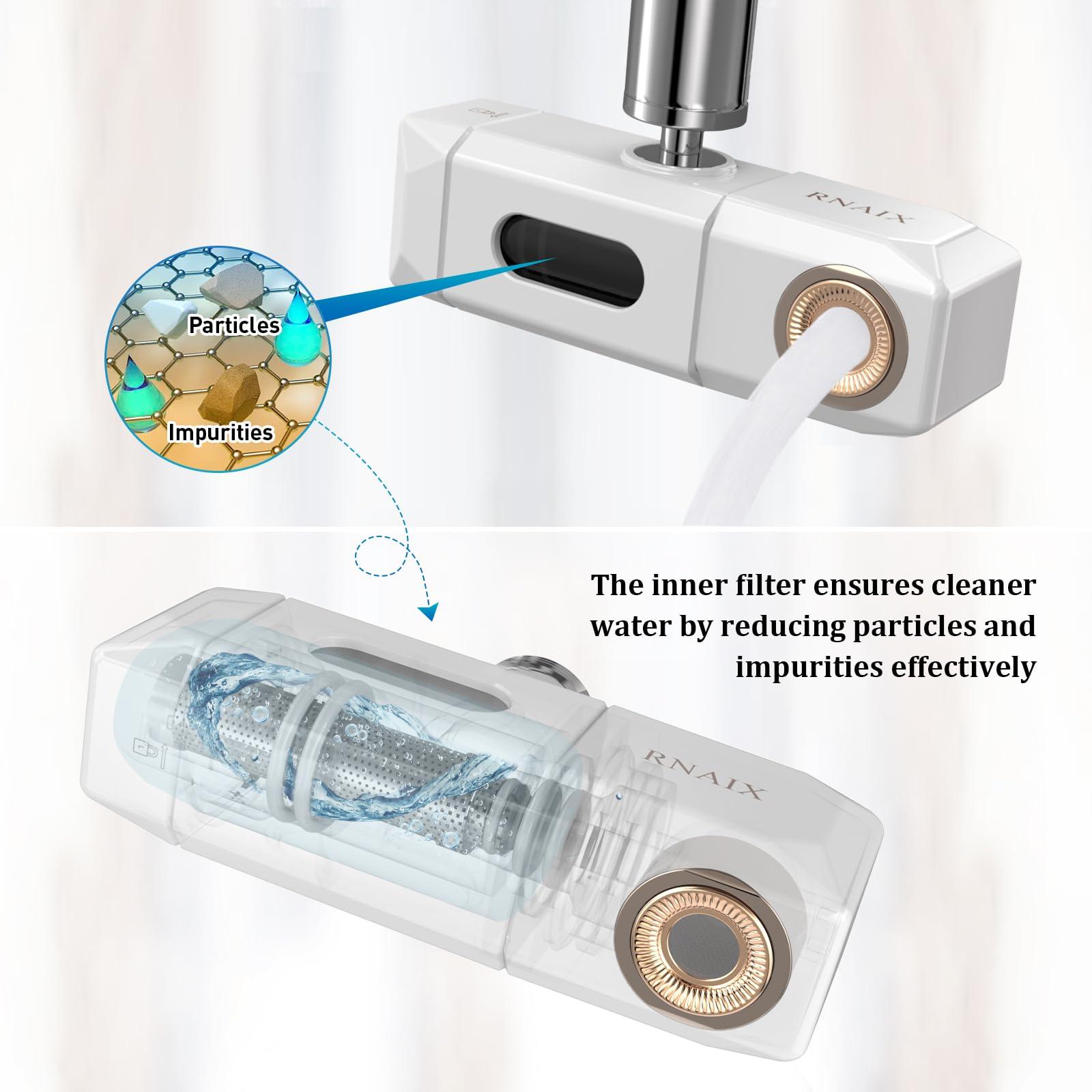 RNAIX RNAIX Advanced Faucet Water Filter with Micro-Bubble Technology Deep Cleansing and Skincare Protection Ideal for Bathing and Facial Skin Care, Easy Installation