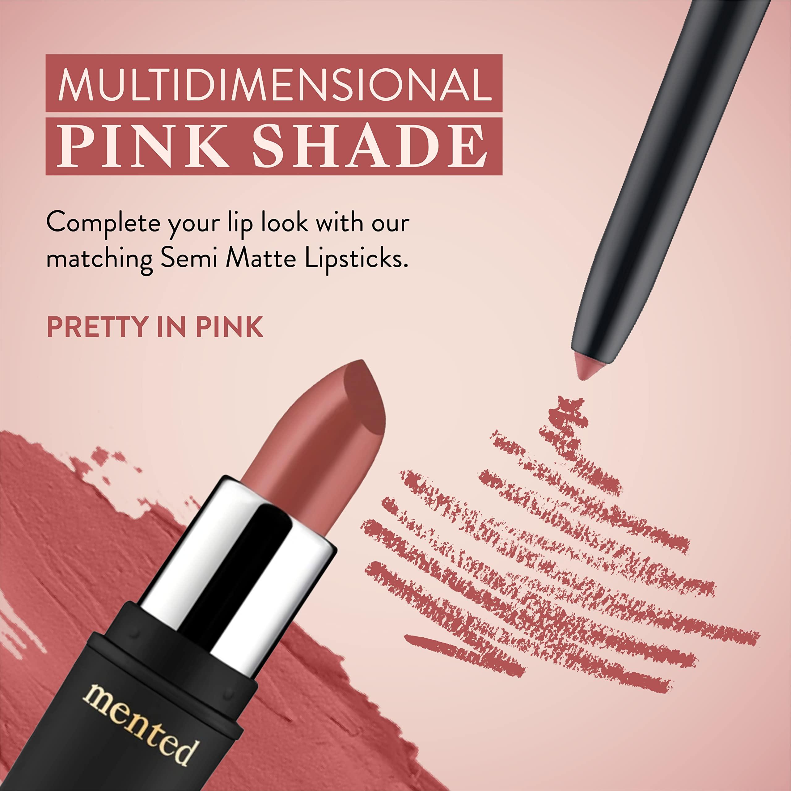 Mented Mented Cosmetics Lip Liner for Women, Dark Brown Lipliner Lip Pencil, Waterproof Lipliner, Vegan + Cruelty Free Makeup, Pretty in Pink