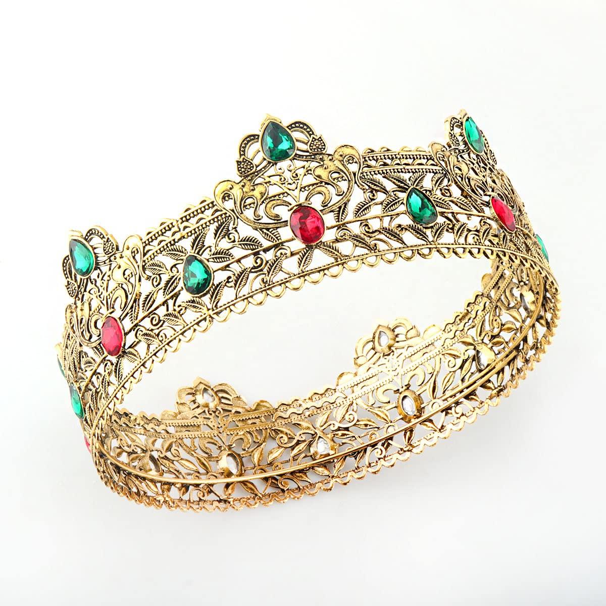 YADIRF YADIRF Men\'s Crowns Metal Adult Men Birthday Prom Homecoming Party Crown King Crown For Festival Wedding Baby Shower (Dark Gold)