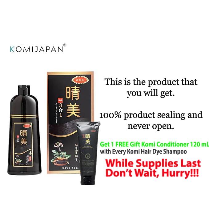 DAIZHADEASY DAIZHADEASY Komi Shampoo Japan 500mL Authentic Japanese Hair Dye Shampoo (6 Colors) (Brown Black)