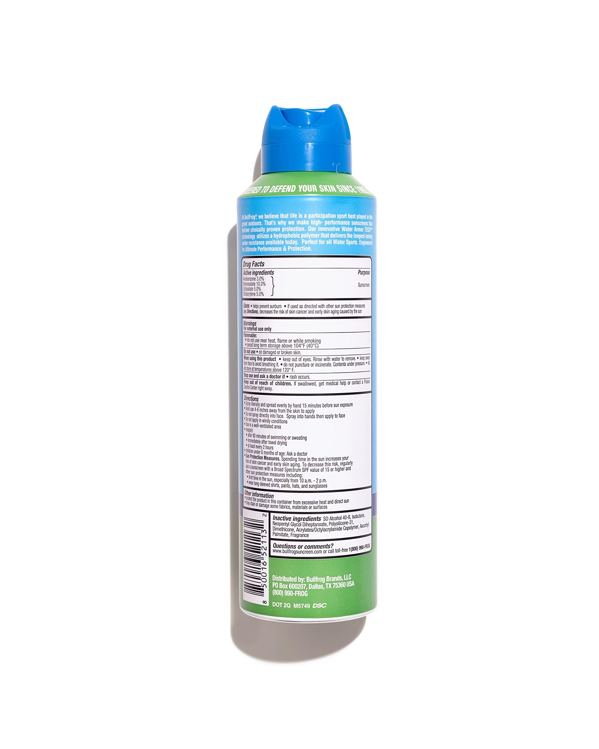 BullFrog Bullfrog Quik Spray Sunscreen SPF 50 | Oxybenzone & Octinoxate Free | Broad Spectrum Moisturizing UVA/UVB, 6oz