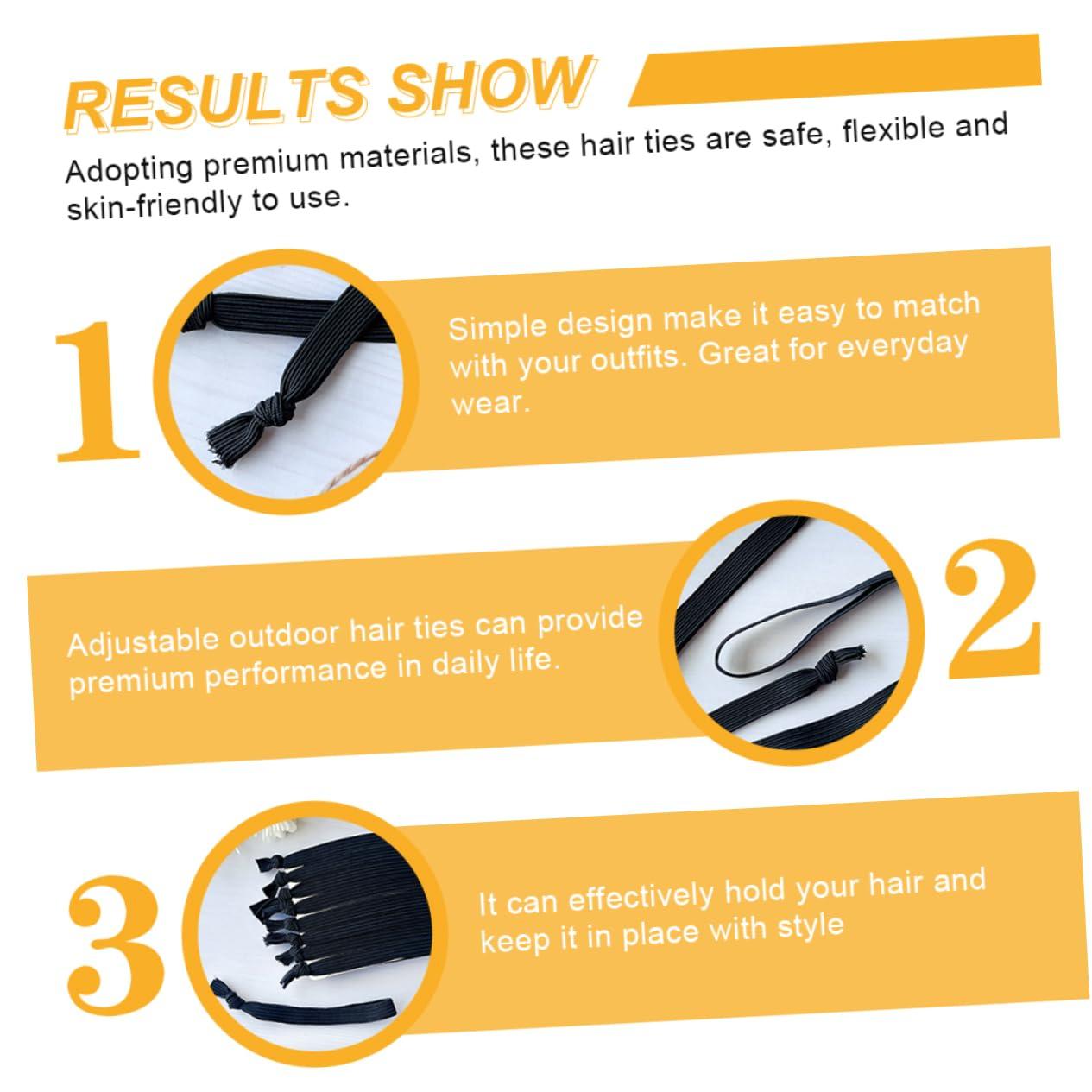 Housoutil Housoutil 20pcs Men\'s Hair Band Seamless Ponytail Holders Extra Snap Hair Ties Scrunchie Elastics Braids Hairbands Hair for Men Hair Accessories Knotted High Elastic Rubber Band Black