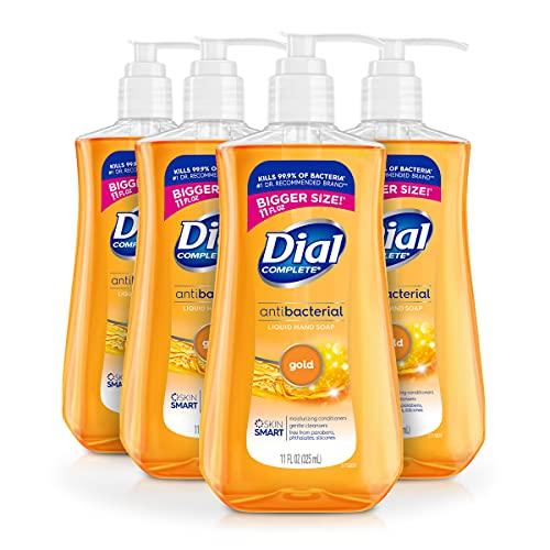 Dial Dial Complete Antibacterial Liquid Hand Soap Refill, Gold, 52 fl Oz (Pack of 3) & Complete Antibacterial Liquid Hand Soap, Gold, 11 fl oz (Pack of 4)