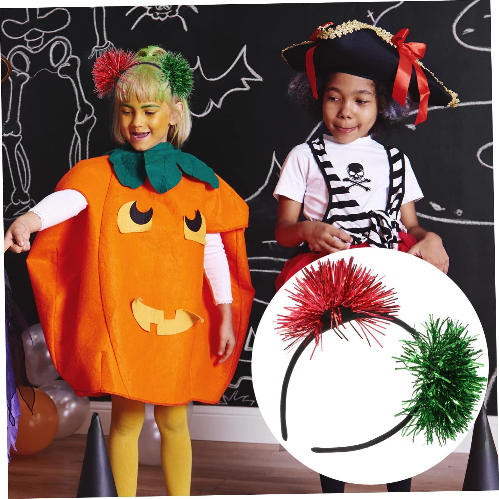 FOMIYES FOMIYES Pom Headband Small Pompom Hair 2pcs Bright Silk Ball Headband Aluminum Foil Strip Prom Metal Miss Tinsel Foil Hair Hoop