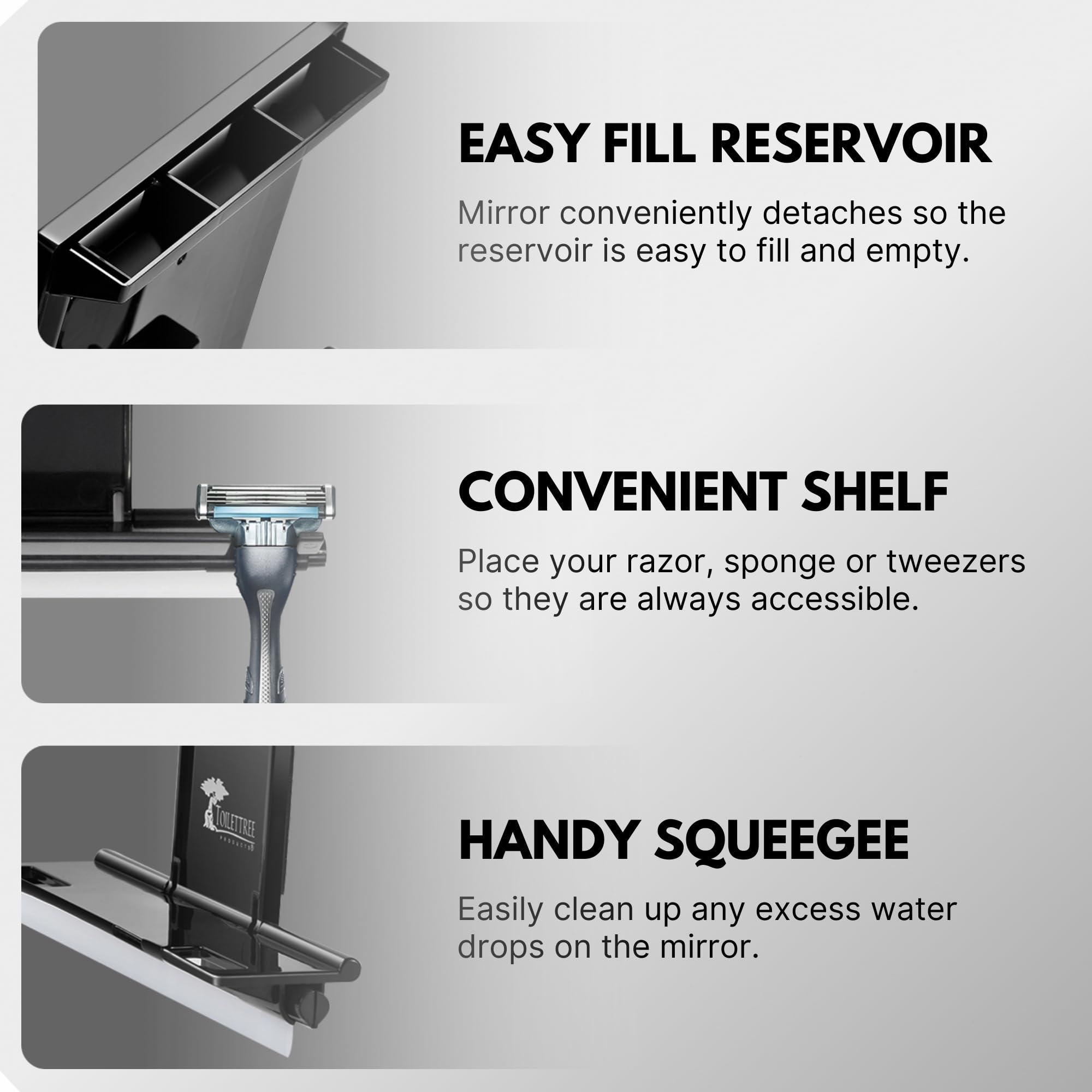 ToiletTree Products ToiletTree Products Fogless Shower Mirror - Anti-Fog Mirror - Adjustable Shaving Mirror with a Squeegee - Rust-Proof, Impact-Resistance Bathroom Shower Mirror - Tall