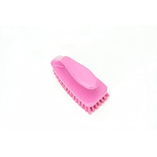 SPARTA SPARTA Scrub Brush with Iron Shaped Handle and Stiff Bristles, Heavy Duty Scrubber Brush for Kitchen, Bathroom, Shower, Tile, Sink, Carpet and Bakepans, Polypropylene, 6 Inches, Pink, (Pack of 6)