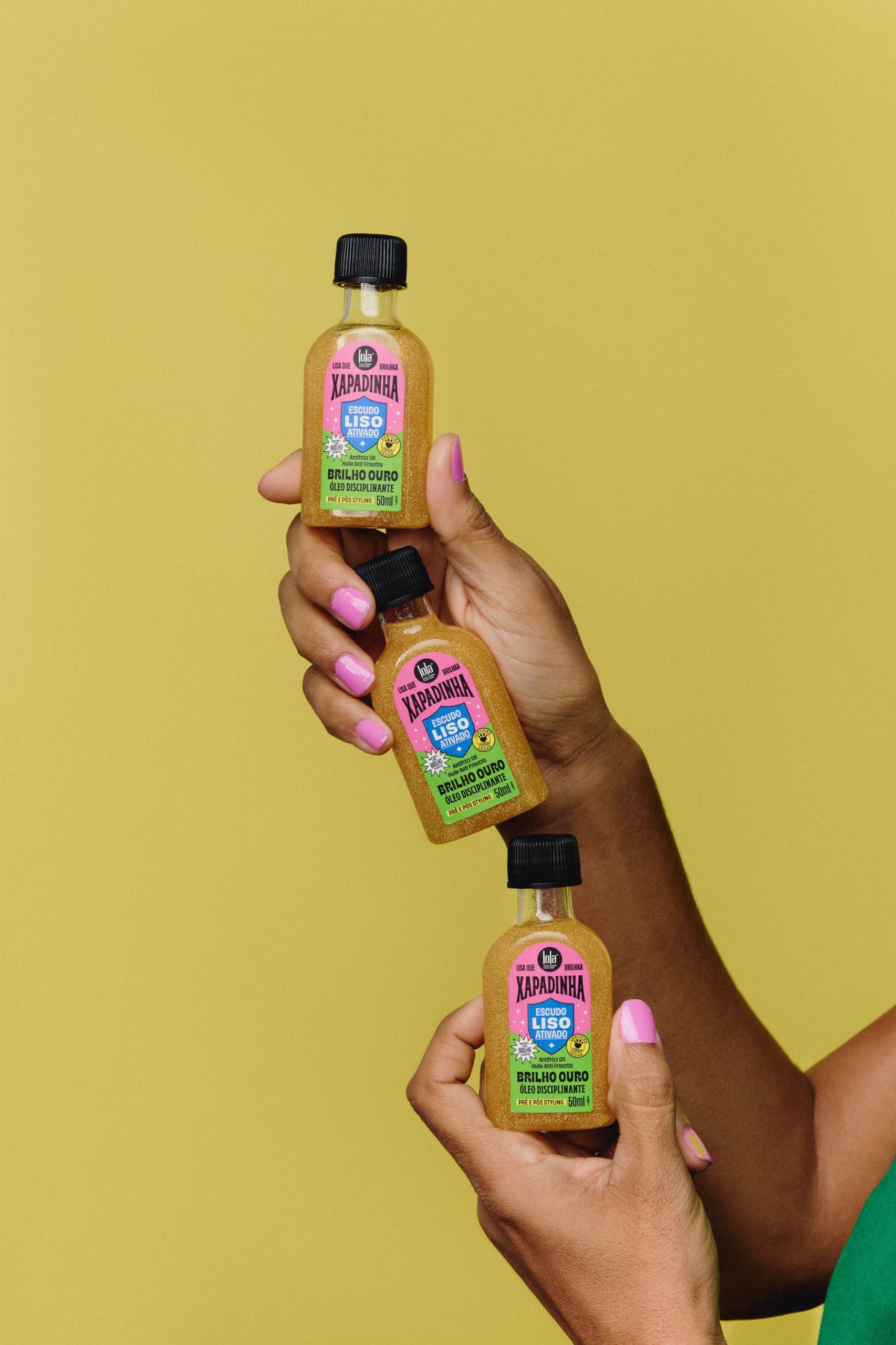 Lola Lola From Rio - Xapadinha - Gold Shine Disciplinary Oil, Provides Shine, Silkiness, Thermal Protection, Control Frizz For Up To 24 Hours 1.70 Fl Oz