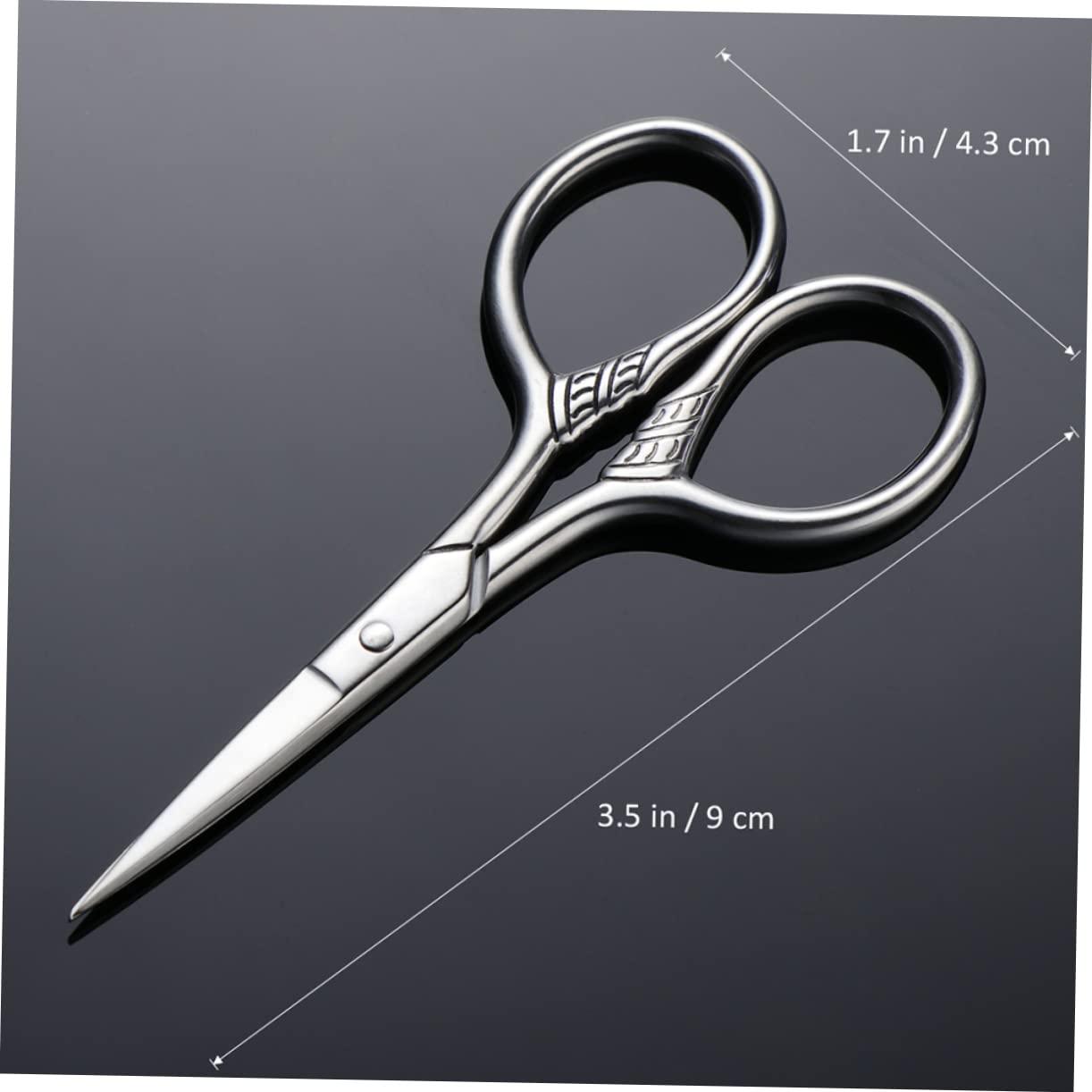 FOMIYES FOMIYES Mens Mustache Grooming Scissors 2Pcs Stainless Steel Trimming Shears Silver Professional for Barbershop Use
